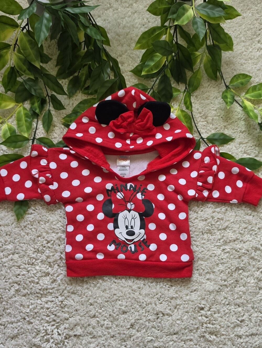 Baby Girl Minnie Mouse Hoodie (0-3 Months)